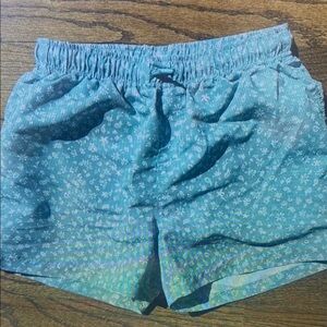 Floral Blue Kids Swim Trunks
